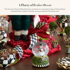 MACKENZIE-CHILDS Snow Globe, Christmas Decor for Living Room, Snowman