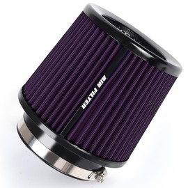 4 Inches Cold Air Intake Filter Universal 3" or 3.5" or 4" High Performance Washable Clamp-On Replacement Cone Air Filter 3 in 1 Size Purple