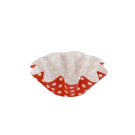 Novacart Brioche/Floret Baking Cup 1-7/8 Inch Bottom Diameter. x 1-3/8" High, Red with White Dots - Pack of 50