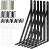Gabotrie 6 Pack Heavy Duty Shelf Brackets,12 x 8 inch
