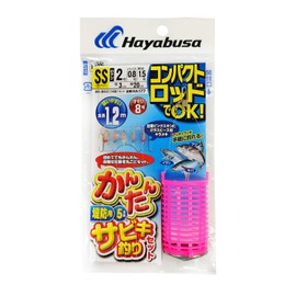 Hayabusa Compact Rod Easy Sabiki Fishing Set Pink Skin 5 Hooks SS