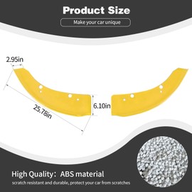 PDKLIN for Charger Front Bumper Lip Splitter Protector Cover Trim for 2015-2023 Dodge Charger SRT Hellcat Yellow Exterior Accessories 2pcs