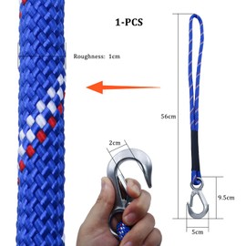 POPAPIE Swing Attachment Rope 50 cm Swing Tree Attachment Rope with Carabiner Adjustable Rope Tree Swing Hammock Swing Attachment for Hammocks Swings Yoga Blue