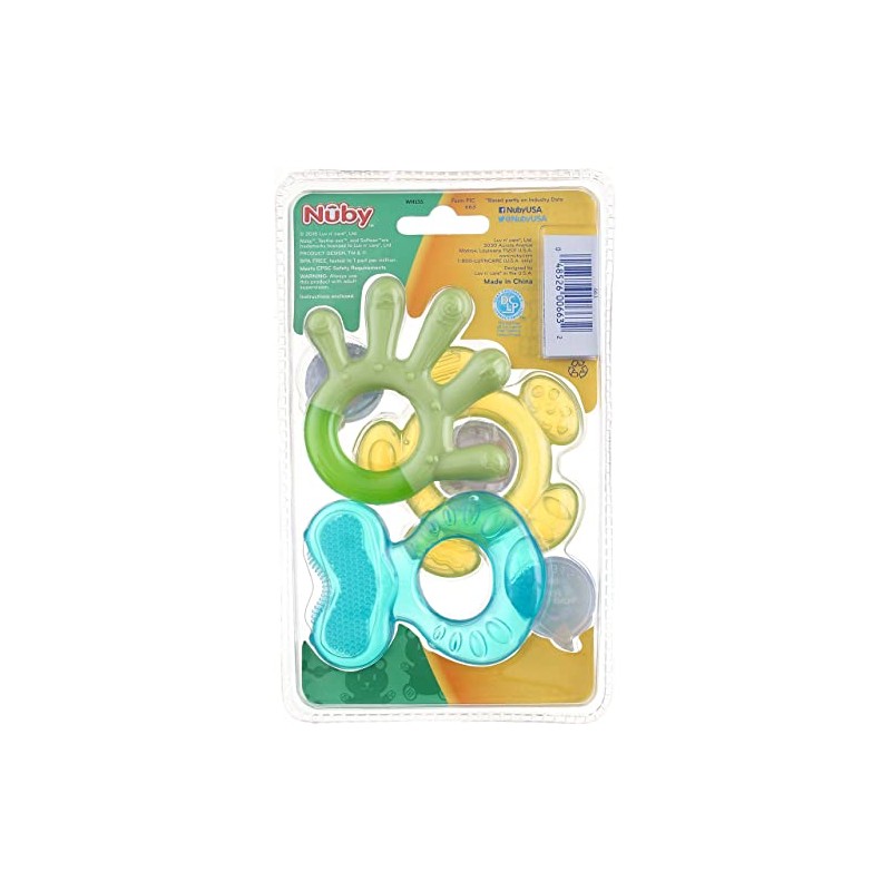 Nuby 3 Step Soothing Teether Set, BPA Free - Colors