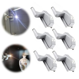 Cabinet Hinge LED Sensor Light, 2024 New Cupboard Closet Modern Night Lights, Universal Small Smart Induction Under Wardrobe Lamp, Doors Activated Lighting for Home Kitchen Bedroom(Cold,12pcs)
