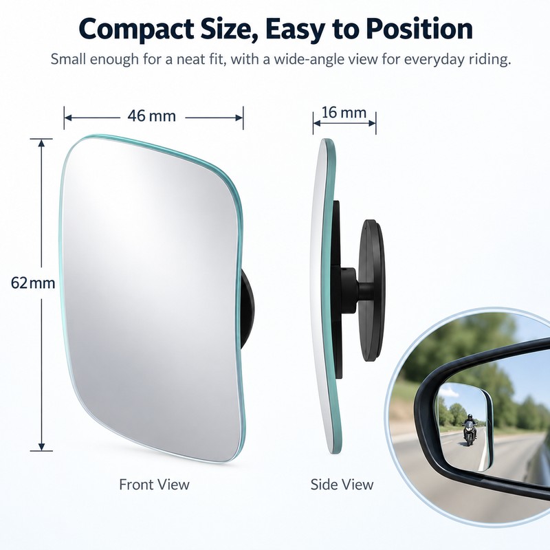 Wide-Angle Blind Spot Mirror for Car & Motorcycle – 360°