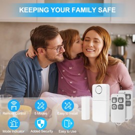 Cuteefun Door Alarm, 2 Remote Controls, 130 dB Loud Door Sensor, Window Alarm with 5 Modes Alarm, Low Power Consumption, Window Alarm Burglary Protection, Door Alarm System for Home, Garage, Apartment