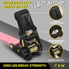 4Pcs Ratchet Tie Down Straps Kit for 2400lb Break Strength