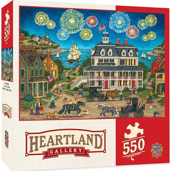 MasterPieces Heartland Fireworks Finale - July 4th Fireworks 550 Piece Jigsaw Puzzle by Bonnie White