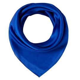 CYZLANN Women Silk Scarfs 100% Silk 21" x 21" Breathable Lightweight Small Neckerchief Headscarf For Sleeping (blue)