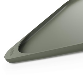 Smilool Silicone Pet Food Mat with Raised Edge for Food and Water Bowl, Dog Feeding Mats, Cat Food Trays for Floor Waterproof, Rubber Tray for Dogs and Cats, 17 x 12 x 0.7 Light Olive Green