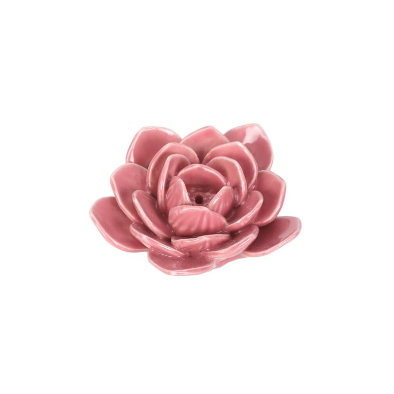 Ceramic Water Lily Incense Holder, Pink Lotus Flower Design, Decorative