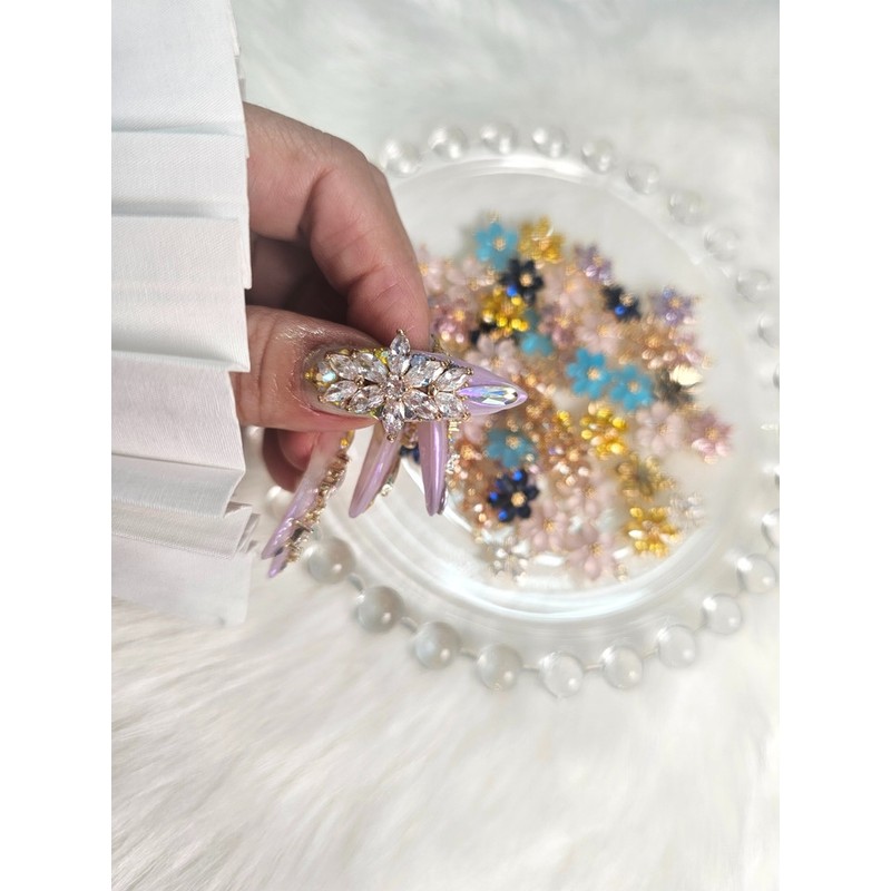 ❣️ Yellow flower, purple flower, high quality handmade nail tip