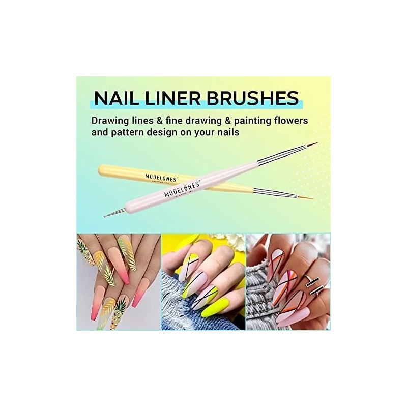 n/a Pinceles Para Decorar Uñas Cerdas Suaves Multicolor 6 Pzas