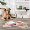 Bone Dry Trellis Paw Print Pet Bowl Set Microwave &
