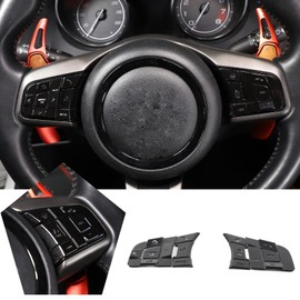 HAPPYHORSE Aluminum Alloy Car Multimedia Button Protective Cover Trim Sticker Decorative Accessories Compatible with Jaguar 15-21XE /16-21XF /16-21 F-PACE / 13-23 F-Type (High-end Black)