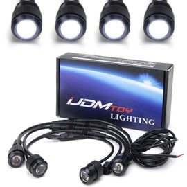 iJDMTOY 4pc Set 3W High Power LED Grille Mesh Mount Lighting Kit Compatible with Toyota FJ Cruiser 4Runner Tacoma etc., 6000K Xenon Projector Lens Spot Beam LED Lights