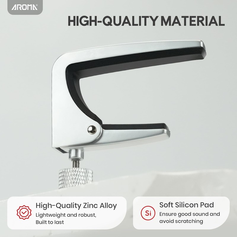 Aroma Professional Guitar Capo Adjustable Tension for 6 String Acoustic
