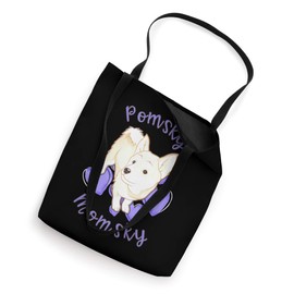 Cute Pomsky Momsky - Pomsky Mom Purple Hearts Mini Husky Tote Bag