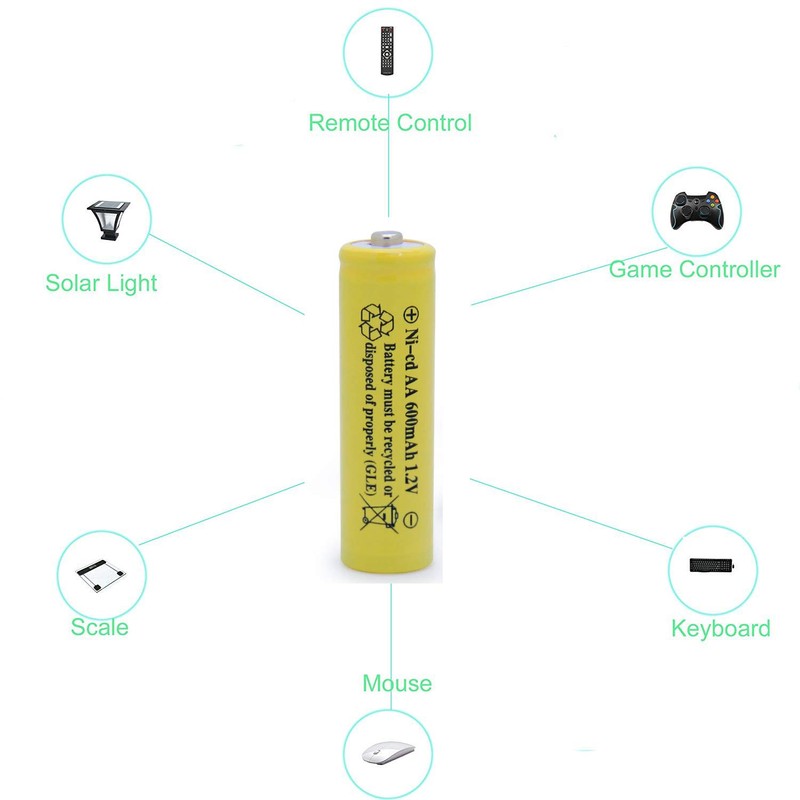 QBLPOWER ni-cd aa 600mah 1.2v Rechargeable Battery for Solar 2A