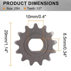 Motor Sprocket Master Link 25H Chain 13T Teeth Compatible with Razor MX500 MX650 SX500 Mcgrath Dirt Rocket Bike RSF650 MY1020 Motor Mini Bike Kids Electric Scooter Go Kart Cart Parts
