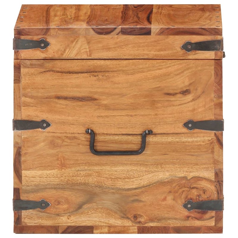 vidaXL Solid Acacia Wood Chest - Functional Lockable Storage Box