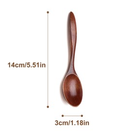 Foyscr Wooden Spoons, 6 Piece Set, for Honey, Tea, Coffee, Soup, Creamer, Ice Cream, Natural Tableware