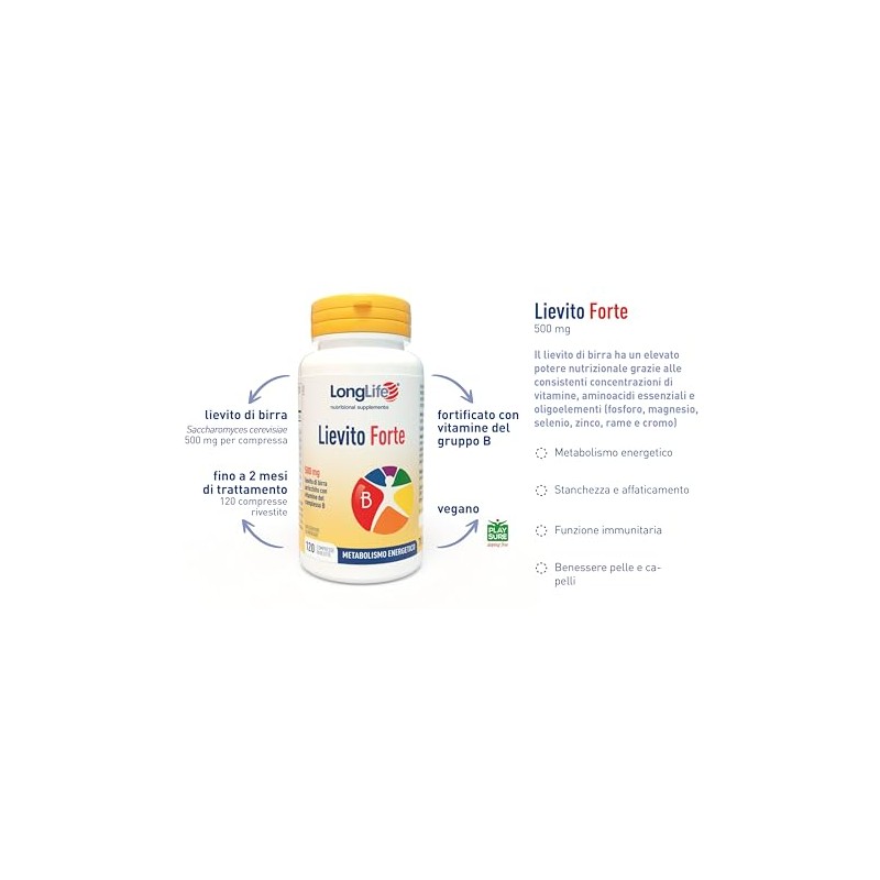 LongLife® Lievito Forte | Integratore di lievito di birra con
