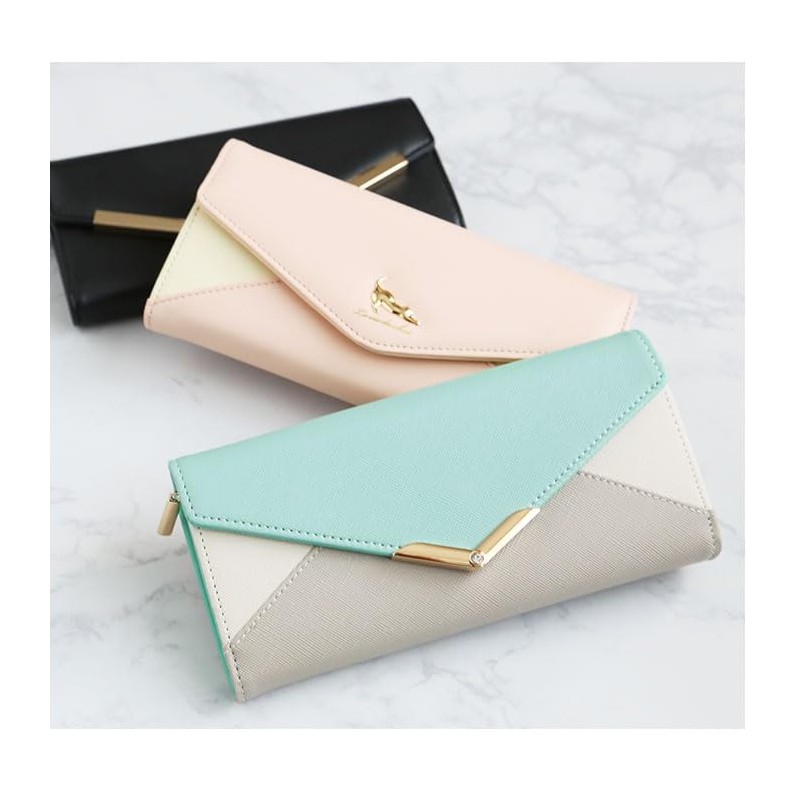 Long Wallet, V-shaped Bijou Letter Plate, Cat, Long Wallet, JW0171.