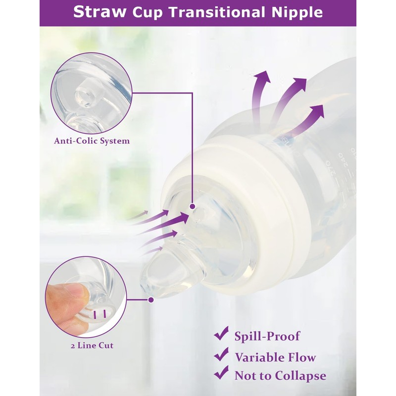 Sippy Spout Nipple for Evenflo Balance Plus Wide Neck Baby
