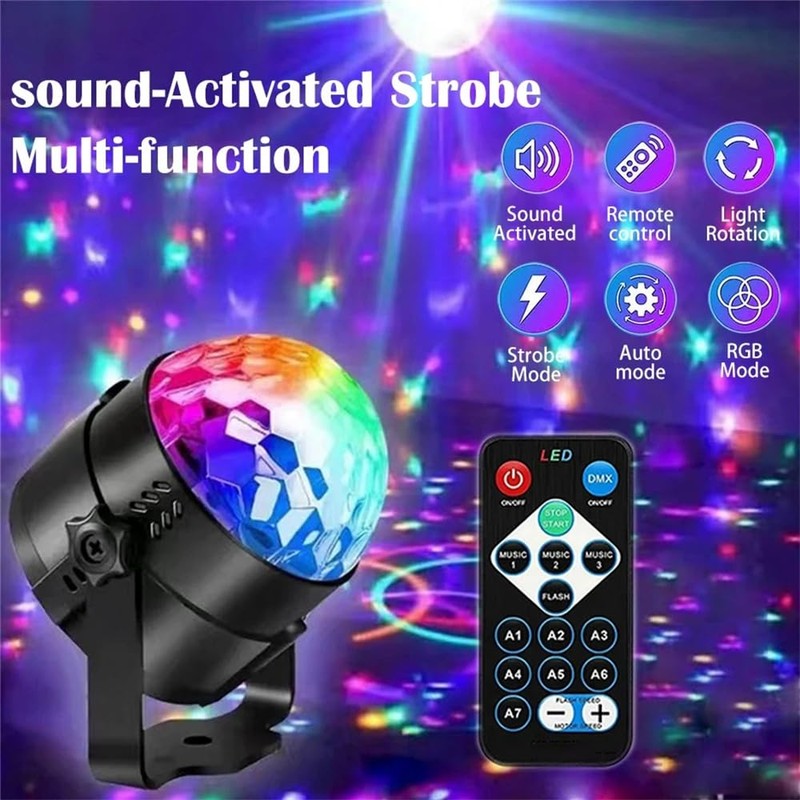 Multi-Functional Disco Light RGB LED Stage Party Lamp with Remote