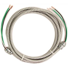 Southwire #56482114 8 ft, 12/2 Solid CU MC (Metal Clad) Armorlite Modular Assembly Quick Cable Whip