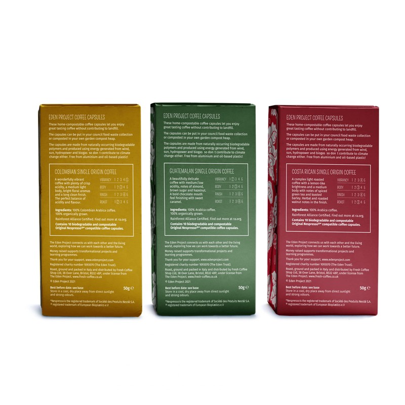 THE EDEN PROJECT 60 SINGLE ORIGIN SELECTION PACK Home Compostable
