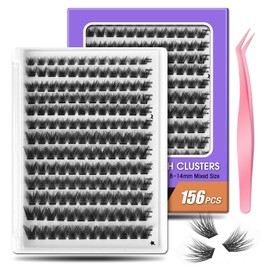 Madam Fifi Fluffy Lash Clusters, 156 Lightweight Clusters Individual lashes, 8-14mm Individual Lashes DIY Cluster Lashes Extension Soft Comfortable False Eyelashes (Fluffy-Mixed)