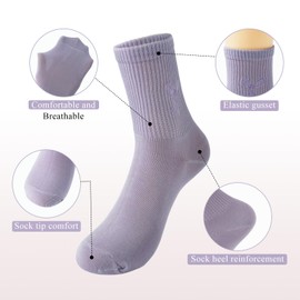 GoGou 5 Pairs Womens Socks Ladies Mid-Calf Sock Casual Crew Socks Cute Cotton Sock for Women（Bowknot）
