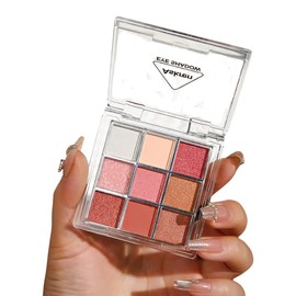 FUENYEJIA Color makeup eye shadow earth beauty makeup cosmetics nine color sequins shiny pearl matte eye shadow plate (01#Sunset and Sunset)