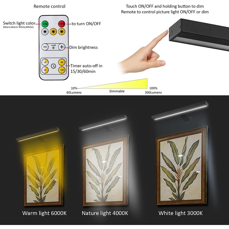 MIOBLUE Wireless Picture Lights,Rechargeable Battery Art Display Light with Remote