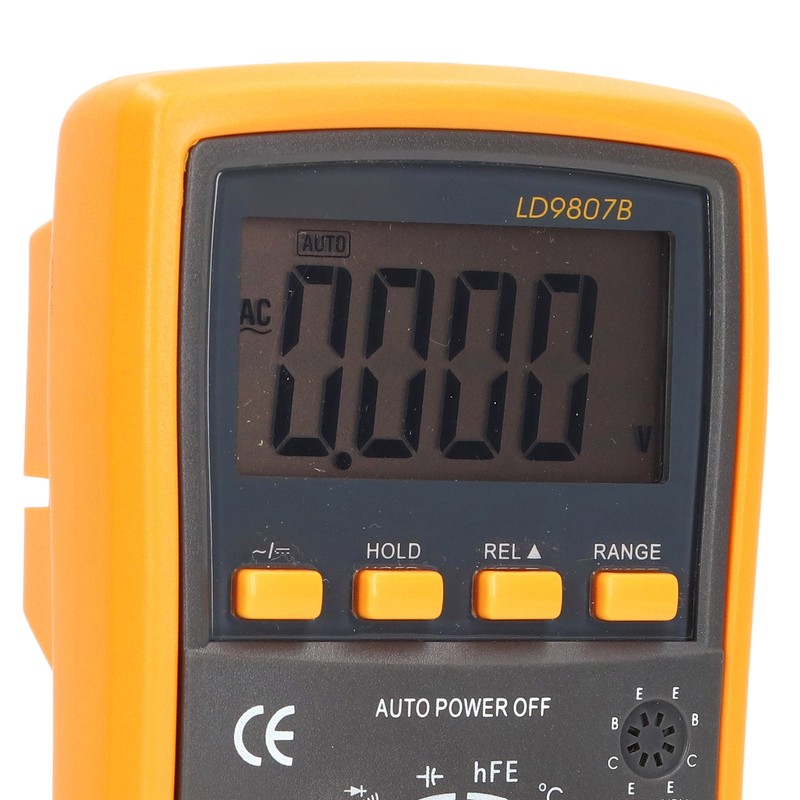 LD9807B Digital Multimeter with Backlight Display Temperature Probe Voltage Current