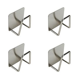 Sscon 4Pcs Stainless Steel Sponge Holders Shelf Adhesive Sink Holders for Kitchen Bathroom,Silver