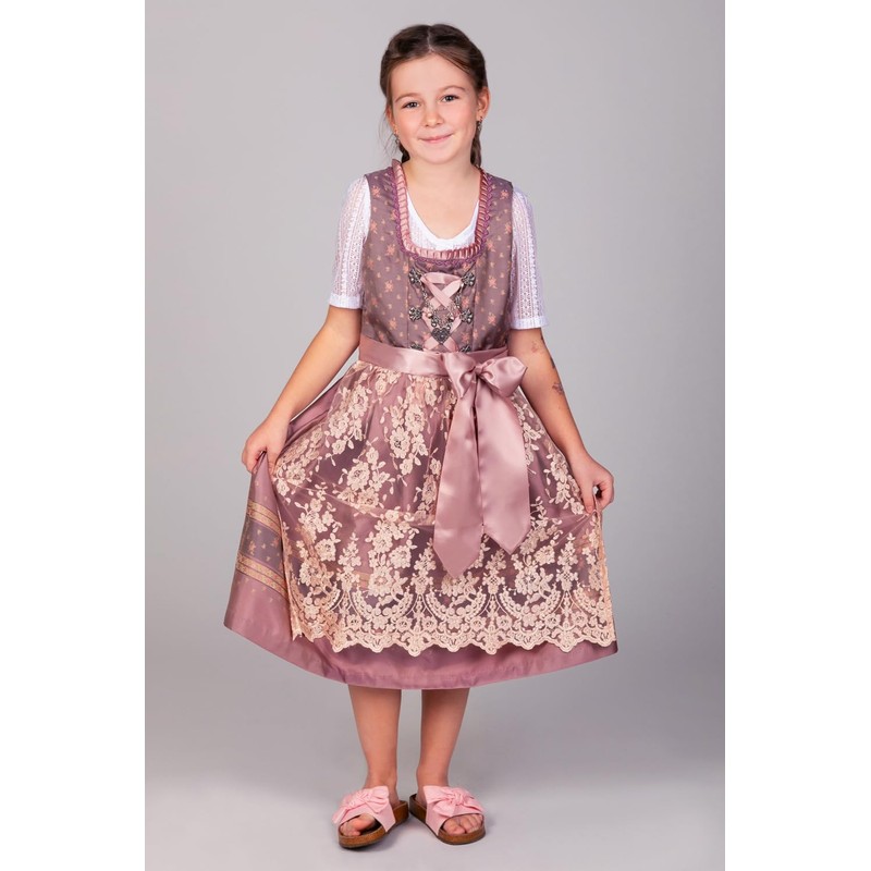 Edelnice Trachtenmode Madeleine Children's Dirndl 3-Piece Set Including Blouse, Apron