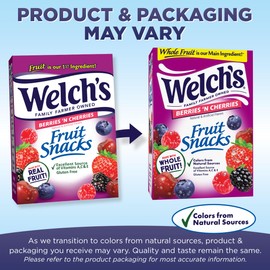 Welch's Fruit Snacks, Berries 'N Cherries Snack Box, Gluten Free, 0.8oz Snack Packs (Pack of 40)