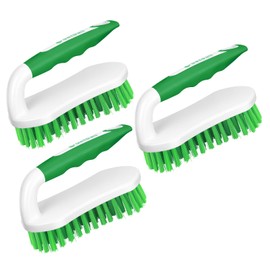 SetSail Scrub Brush, Heavy-Duty Scrub Brushes for Cleaning with Stiff Bristles Cleaning Brush for Shower, Bathroom, Carpet, Kitchen and Bathtub Scrubber - 3 Pack, Green