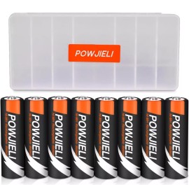 Powjieli NiMH AA Rechargeable Batteries,1.2V 2600mAh High Capacity Double A Batteries 8pk
