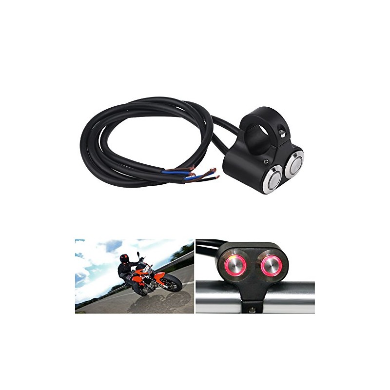Keenso Motorcycle Handlebar Switch, 7/8 Inch 22 mm Motorcycle Handlebar