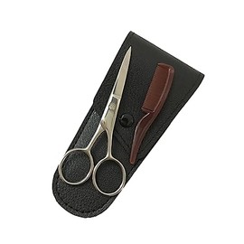 Mikinona Stainless Steel Eyebrow Scissors Set for Men Mustache Trimmer Hair Tools Beard Scissors Cutting Kit Storage Bag