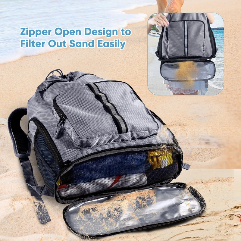 VIGEGARI Large Beach Backpack Waterproof Sandproof - Oversized Beach Bag-