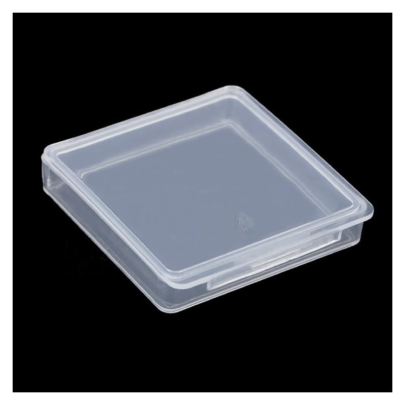 12 empty square mini clear plastic cases with cover for