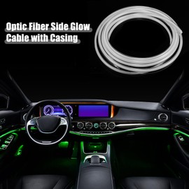 ACROPIX 300cm 9.84ft 5mm 0.20" Universal Car Optic Fiber Side Glow Cable with Skirt Side Casing - Pack of 2