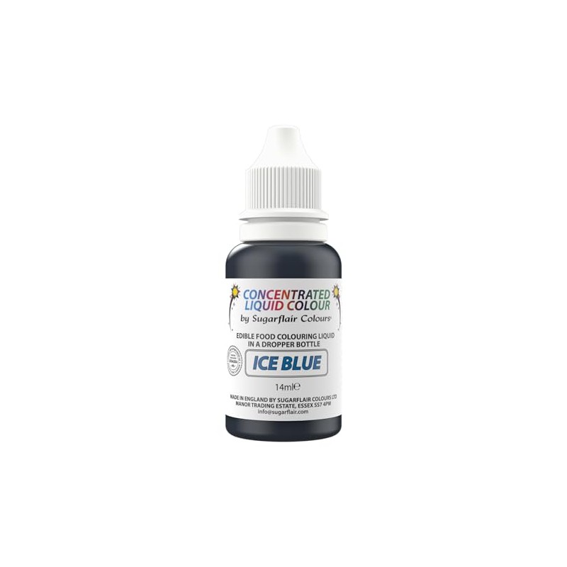 Sugarflair Ice Blue Liquid Food Colouring Droplet For Colouring Royal