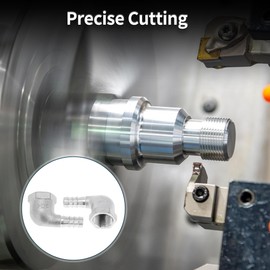 TUCKBOLD 304 Stainless Steel Hose Barb Fittings 25/64" OD 3/8" BSPT 90 Degree Elbow Connector for Air Water Oil Gas Fuel 2 Pcs Silver Tone